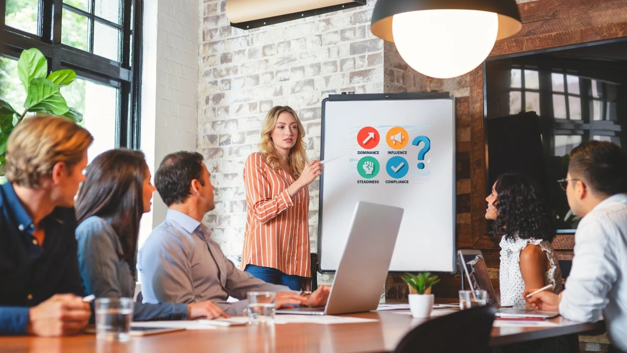 Illustration du modèle DISC avec les quatre profils comportementaux